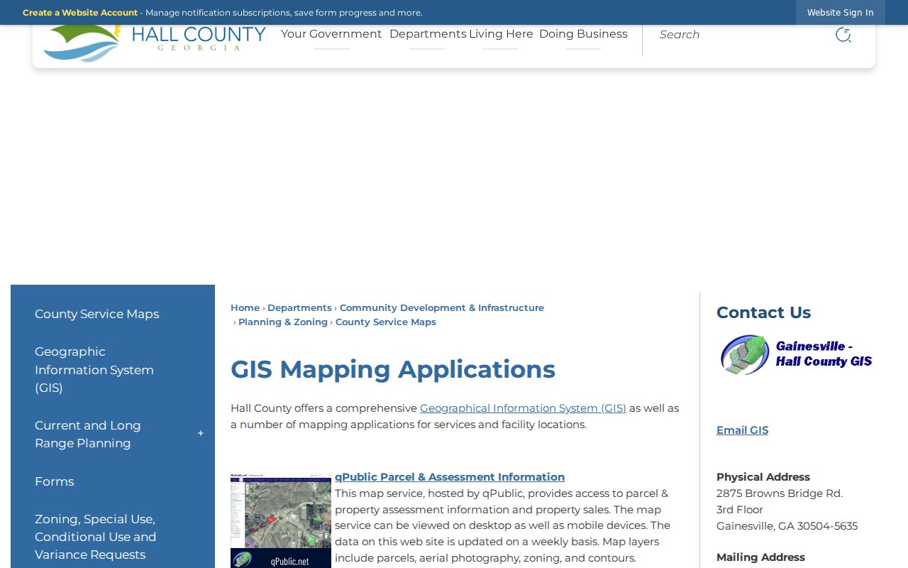 Gainesville people search with Hall County property and GIS maps