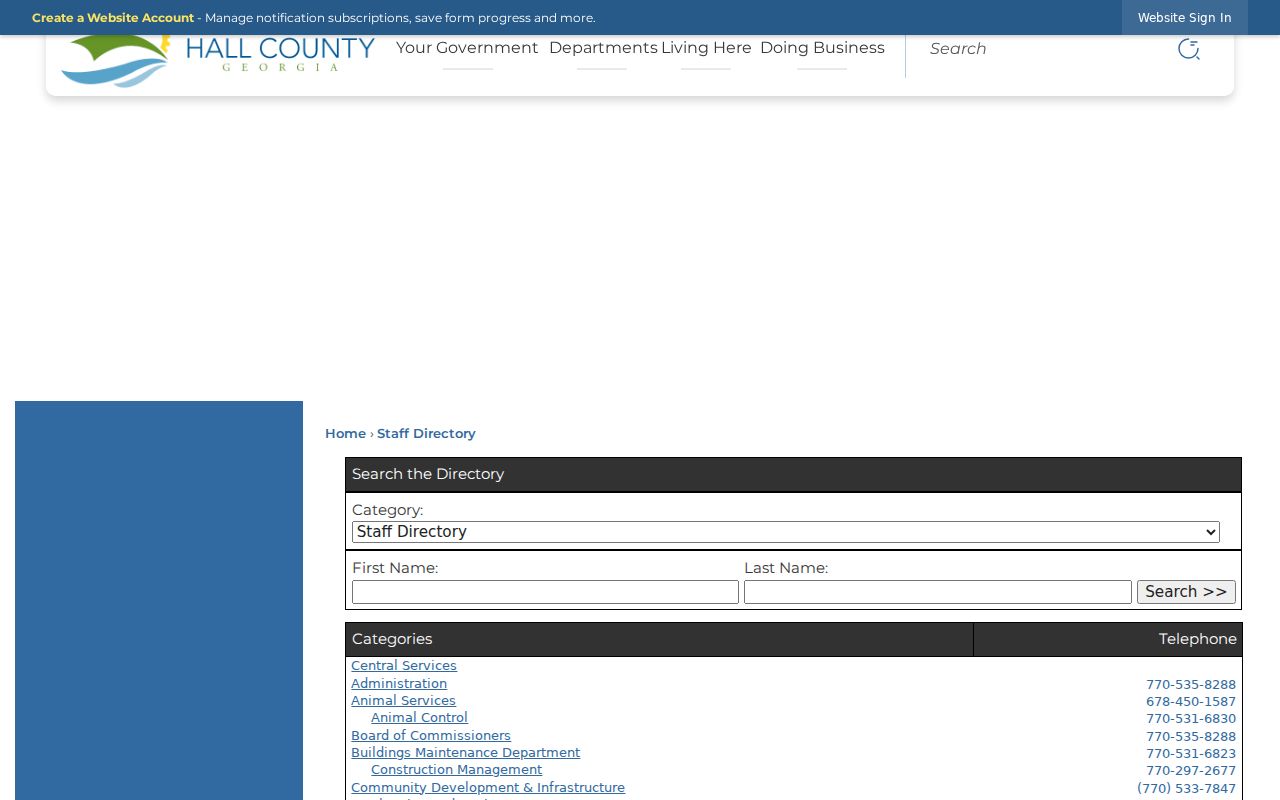 Gainesville people directories Hall County staff search